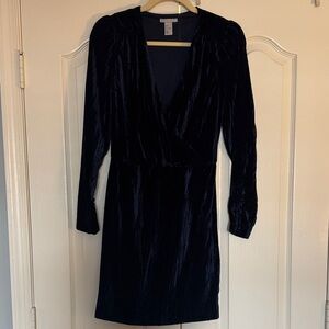 Elegant Navy Velvet Dress